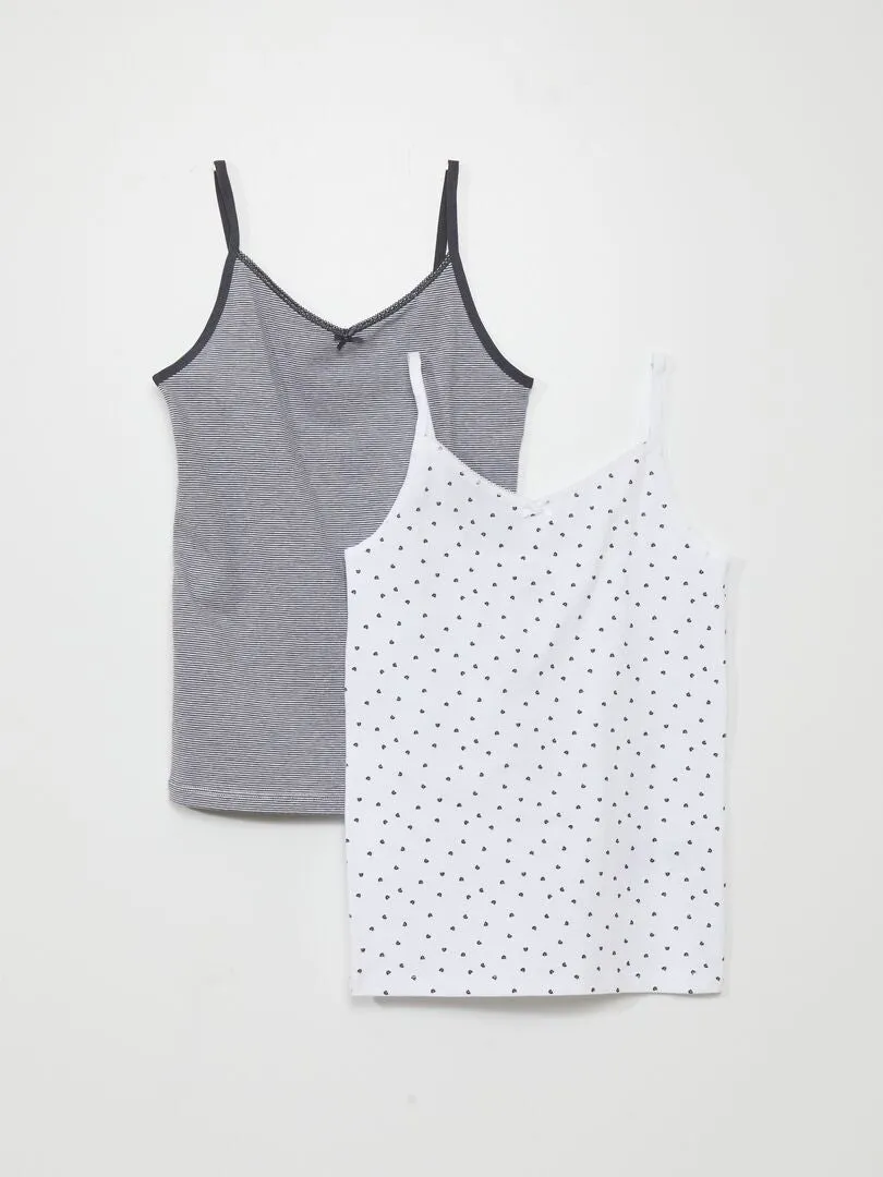 PACK DE 2 CAMISETAS DE TIRANTES DE ALGODóN ELáSTICO  BLANCO