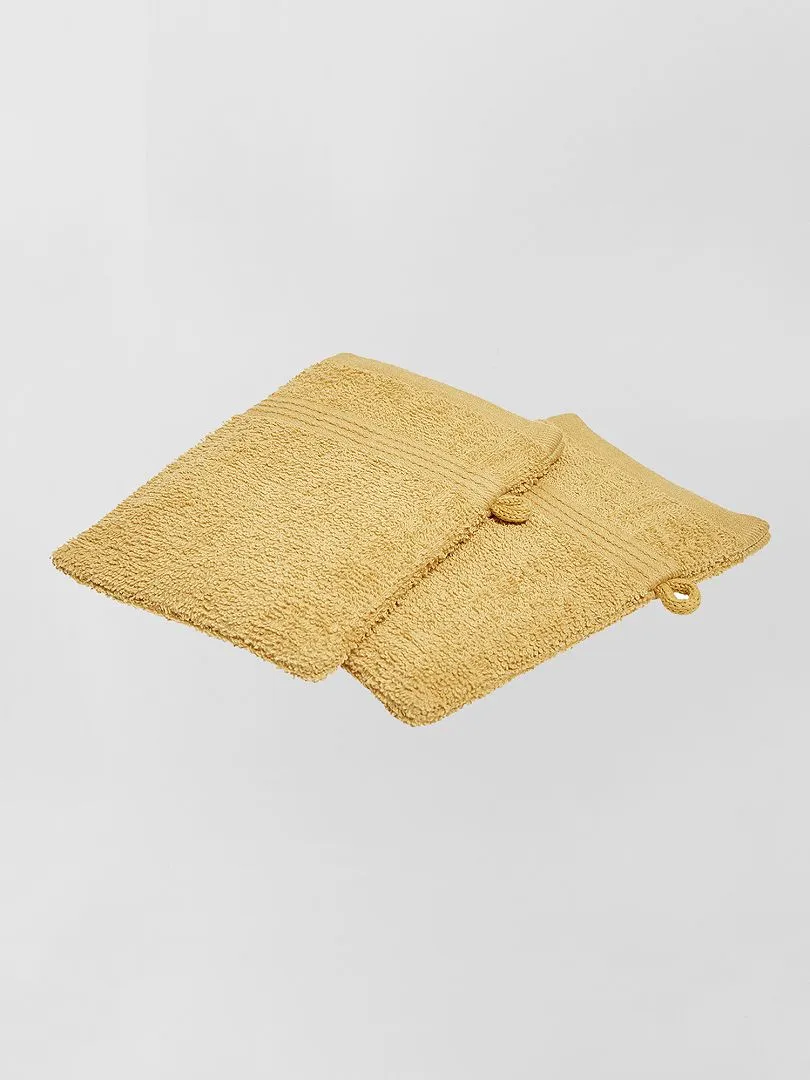 PACK DE 2 MANOPLAS DE BAñO  BEIGE