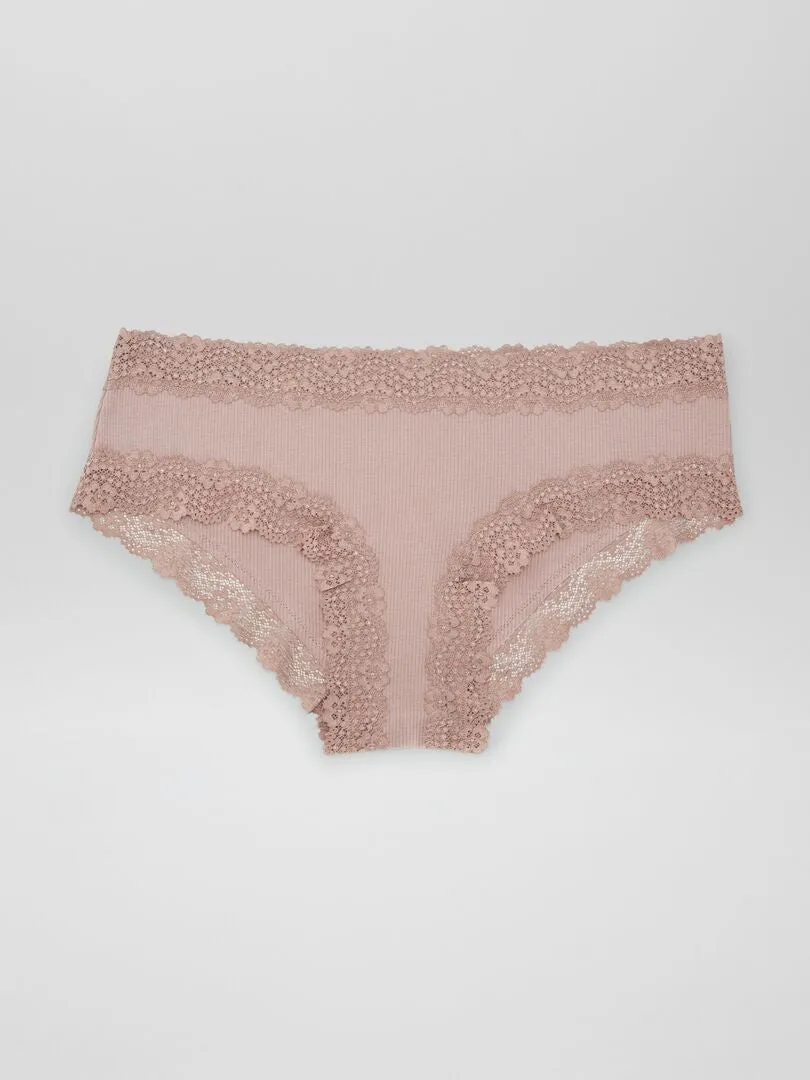 PACK DE 3 CULOTTES DE CANALé FINO  CASTAñO CIRUELA