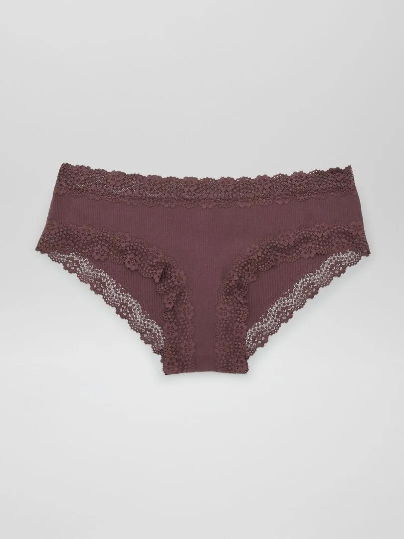 PACK DE 3 CULOTTES DE CANALé FINO  CASTAñO CIRUELA