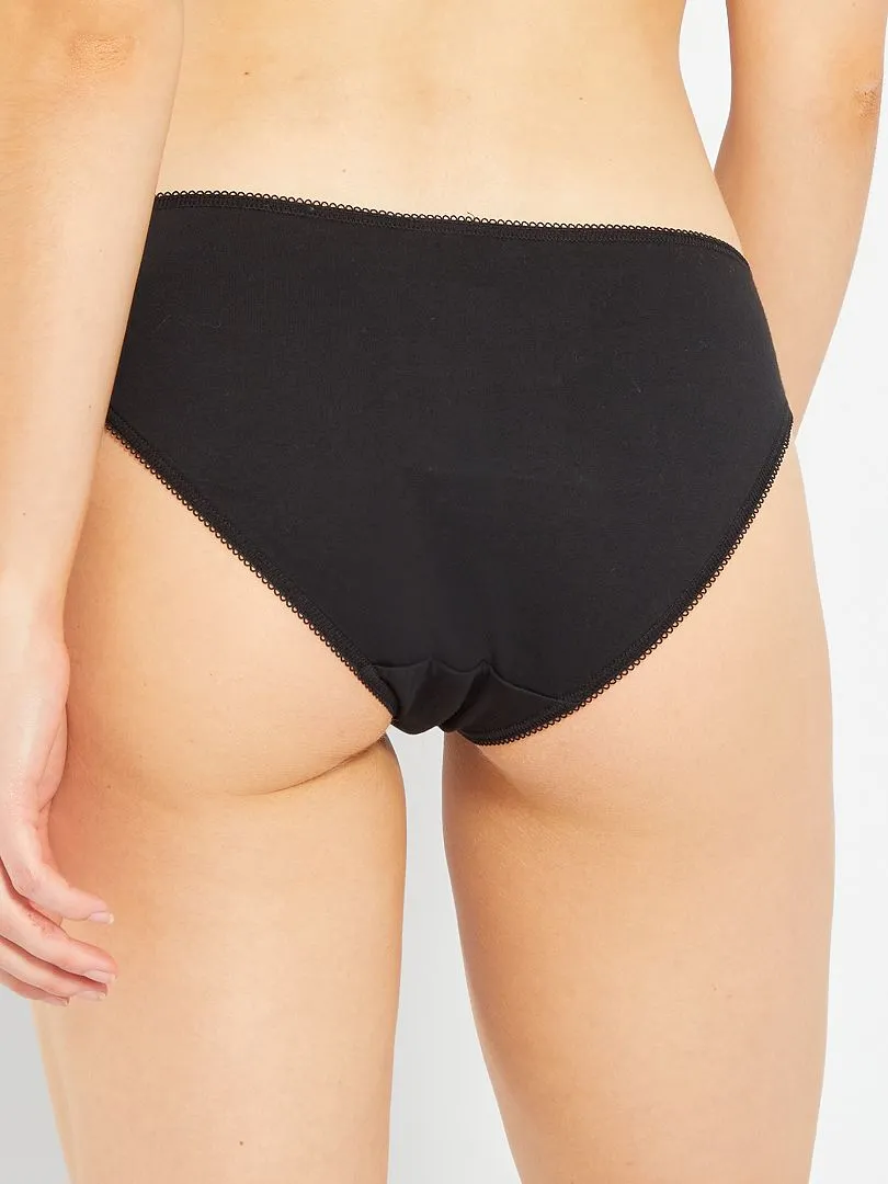 PACK DE 5 BRAGUITAS DE ALGODóN LISO  NEGRO