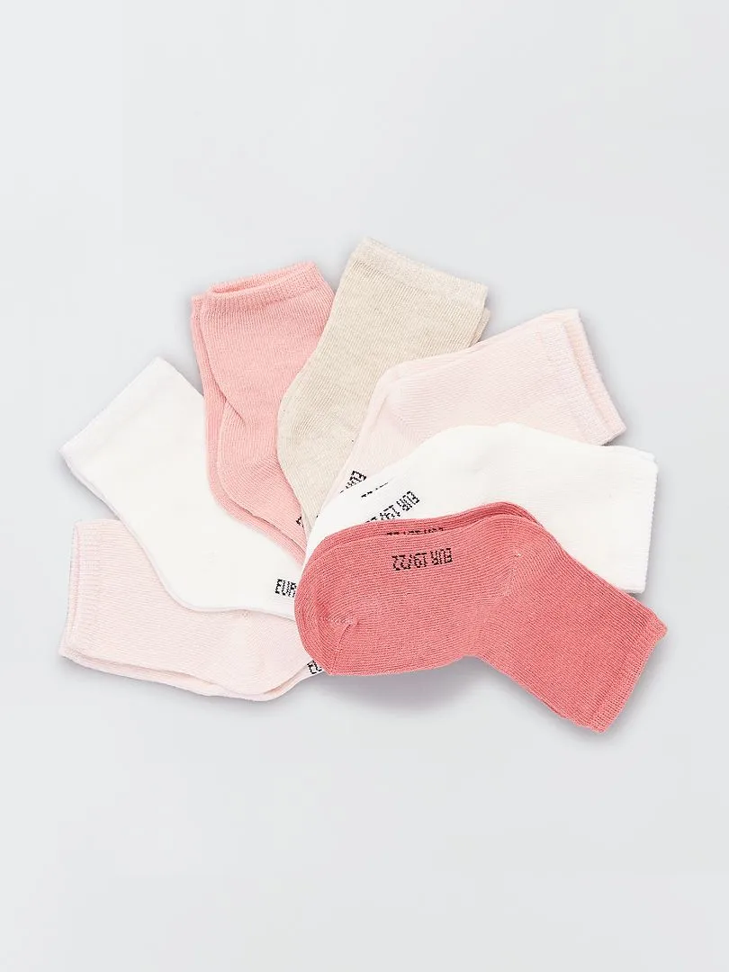 PACK DE 7 PARES DE CALCETINES  ROSA