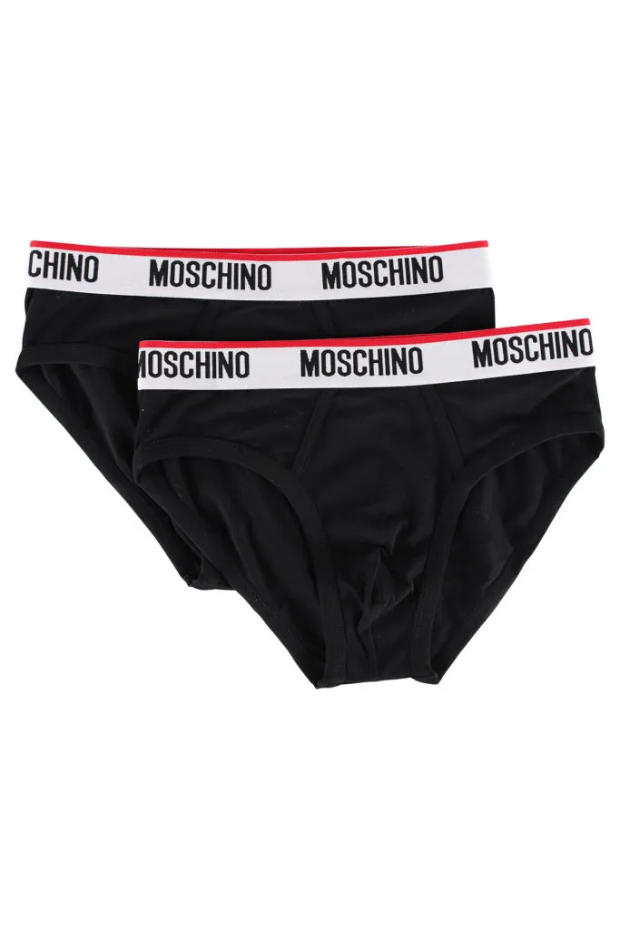 Pack de dos calzoncillos negros con logo en banda blanca