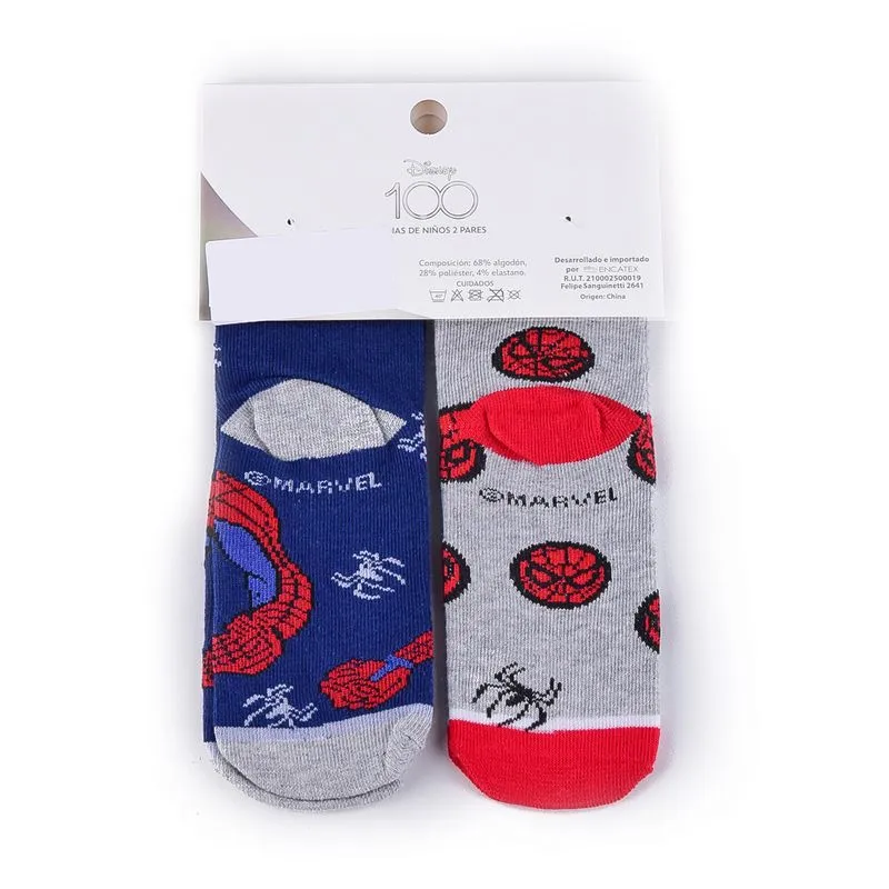 PACK DE MEDIAS PARA NIÑO SPIDERMAN X 2 TALLES 23 AL 26