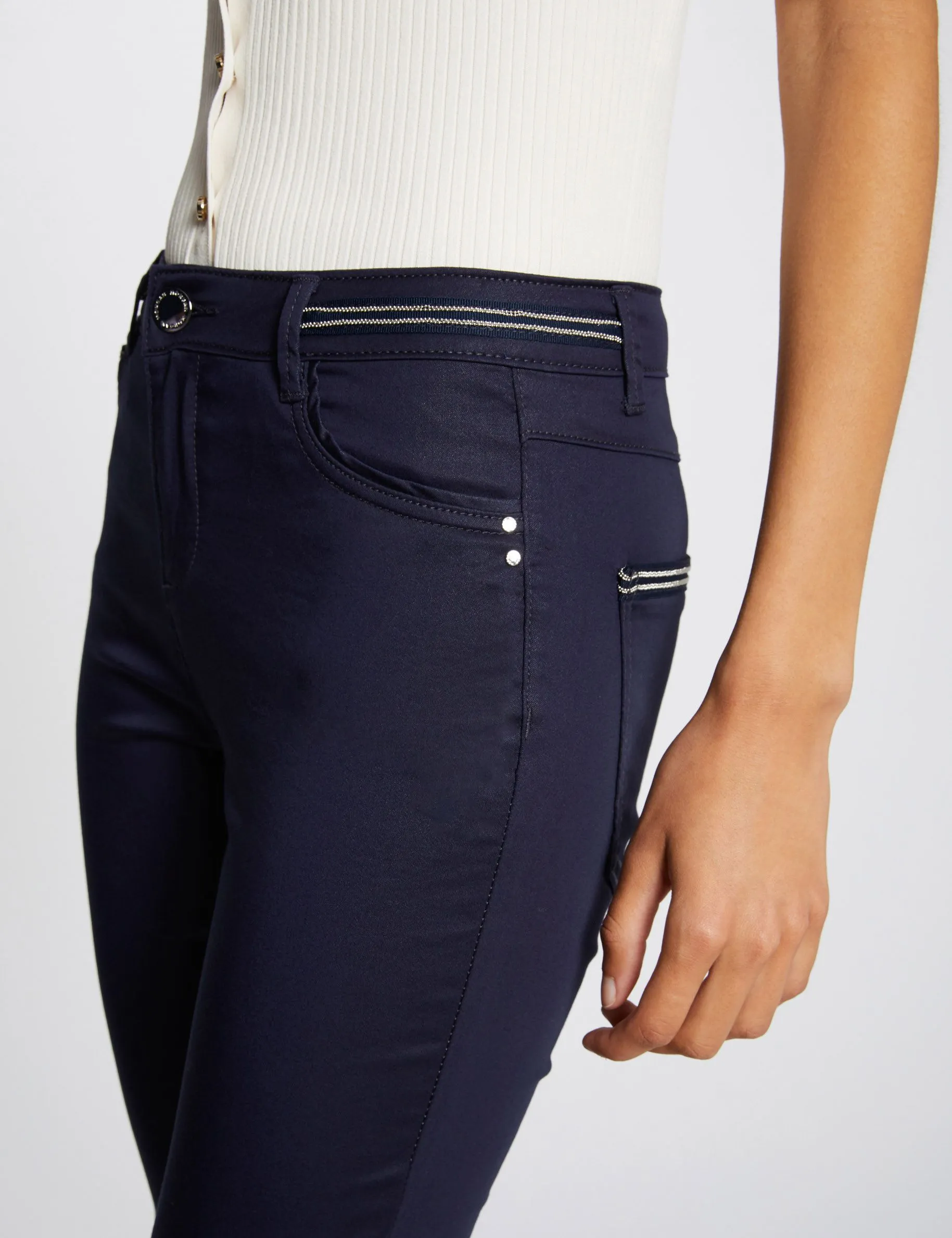 PALONA  PANTALóN SLIM ENCERADO EN AZUL