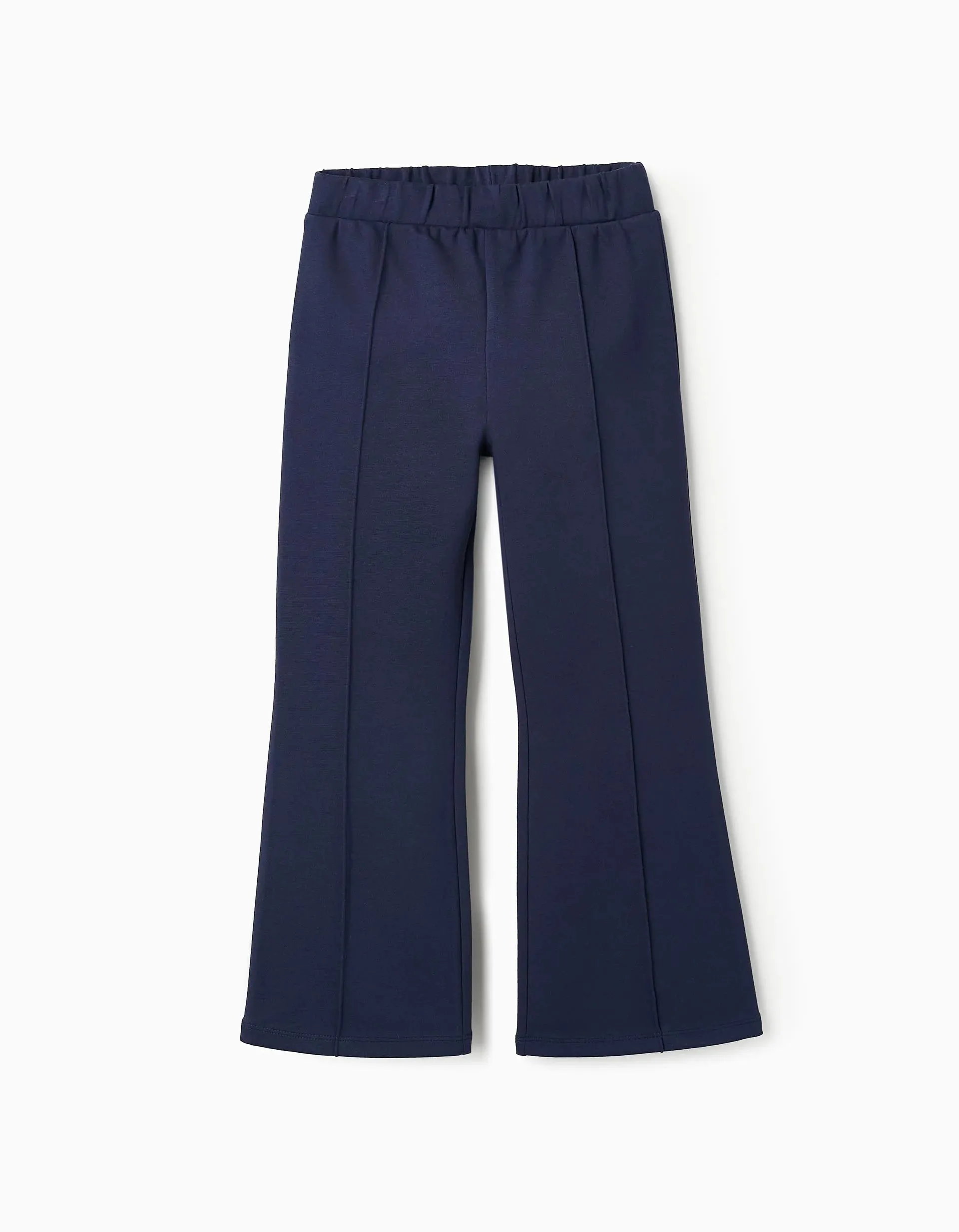 Pantalones Flare en Punto Roma para Niña, Azul Oscuro ZIPPY
