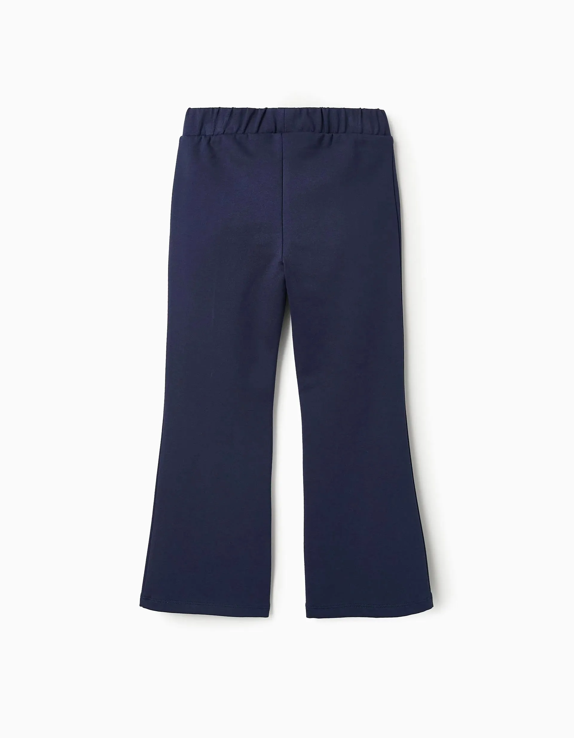 Pantalones Flare en Punto Roma para Niña, Azul Oscuro ZIPPY