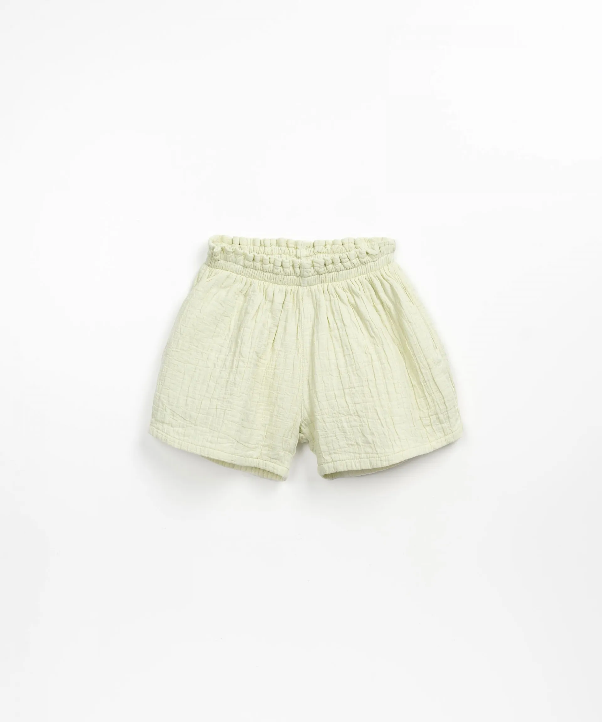 Pantalón corto de tela con cintura elástica | Textile Art
