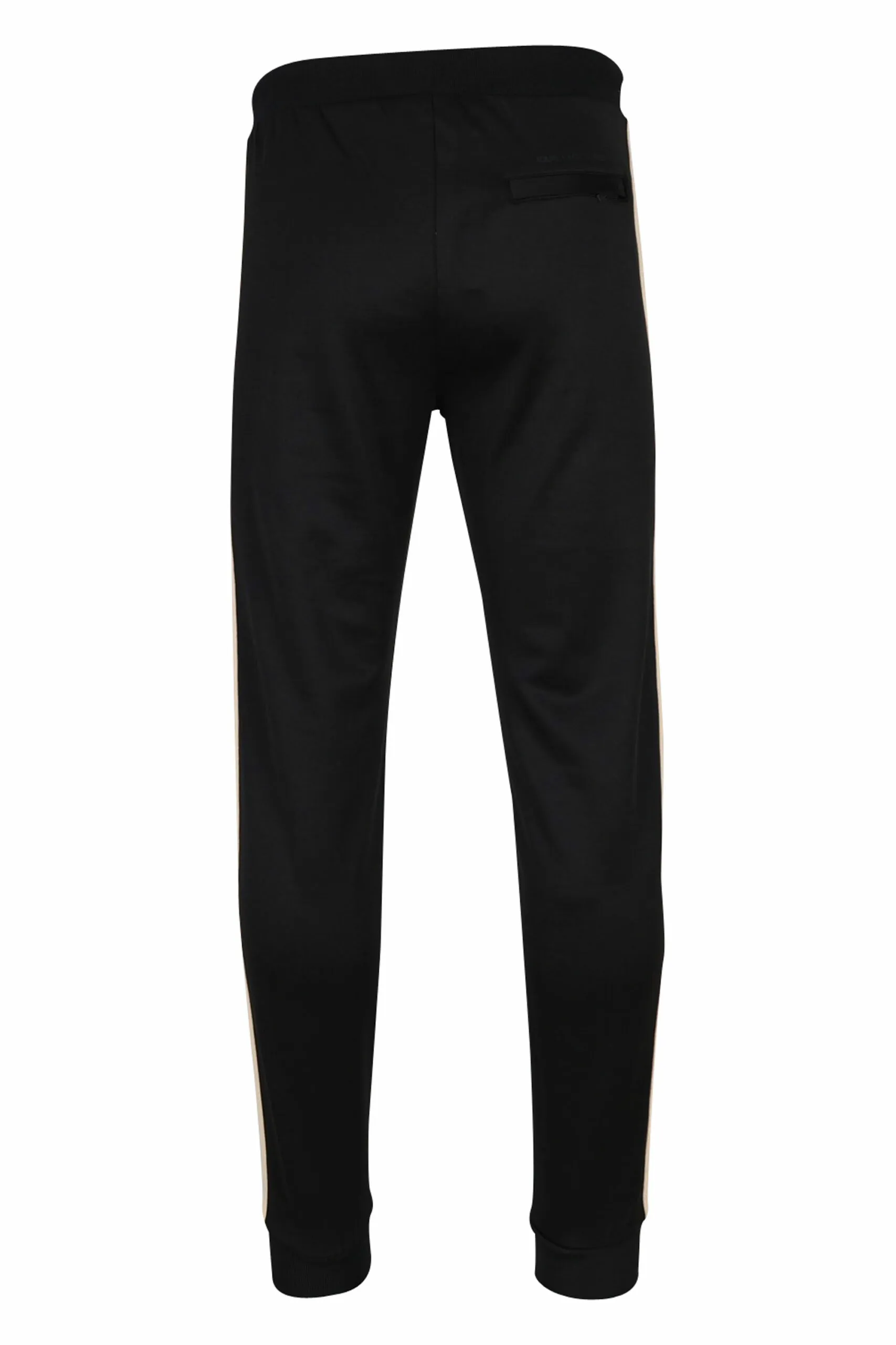 Pantalón negro con minilogo y franjas beige laterales