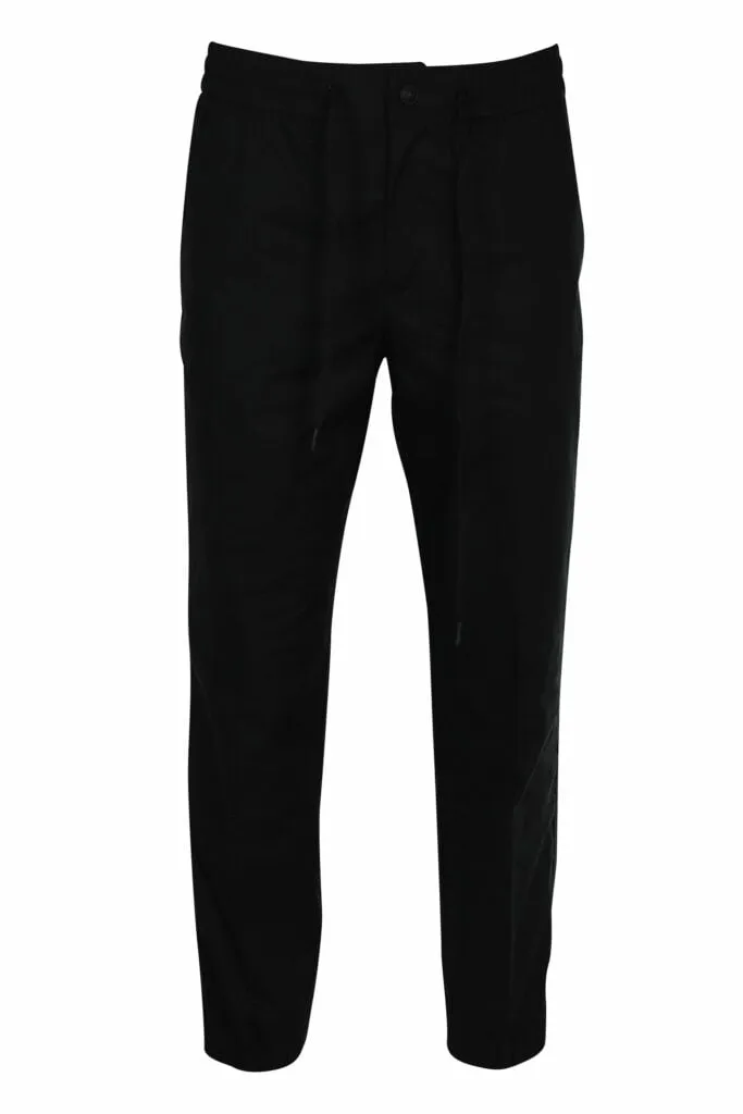 Pantalón negro pesquero con logo