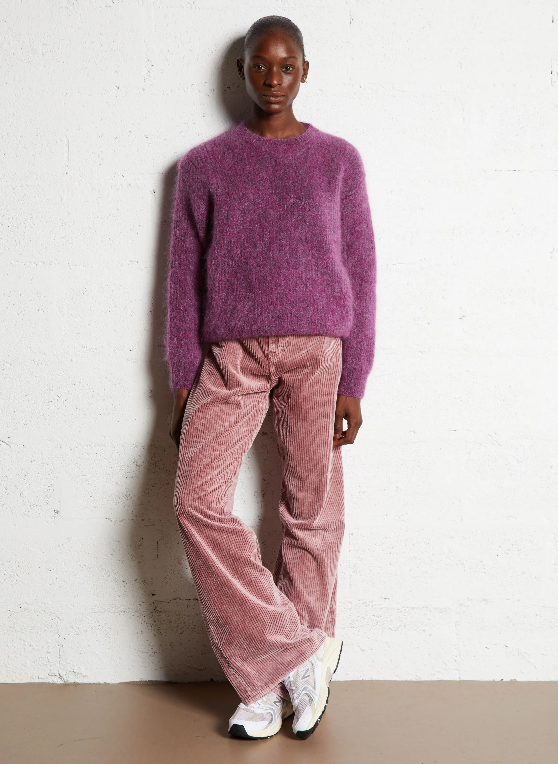 PARTHE  PANTALóN CHINO RECTO DE PANA EN ROSA