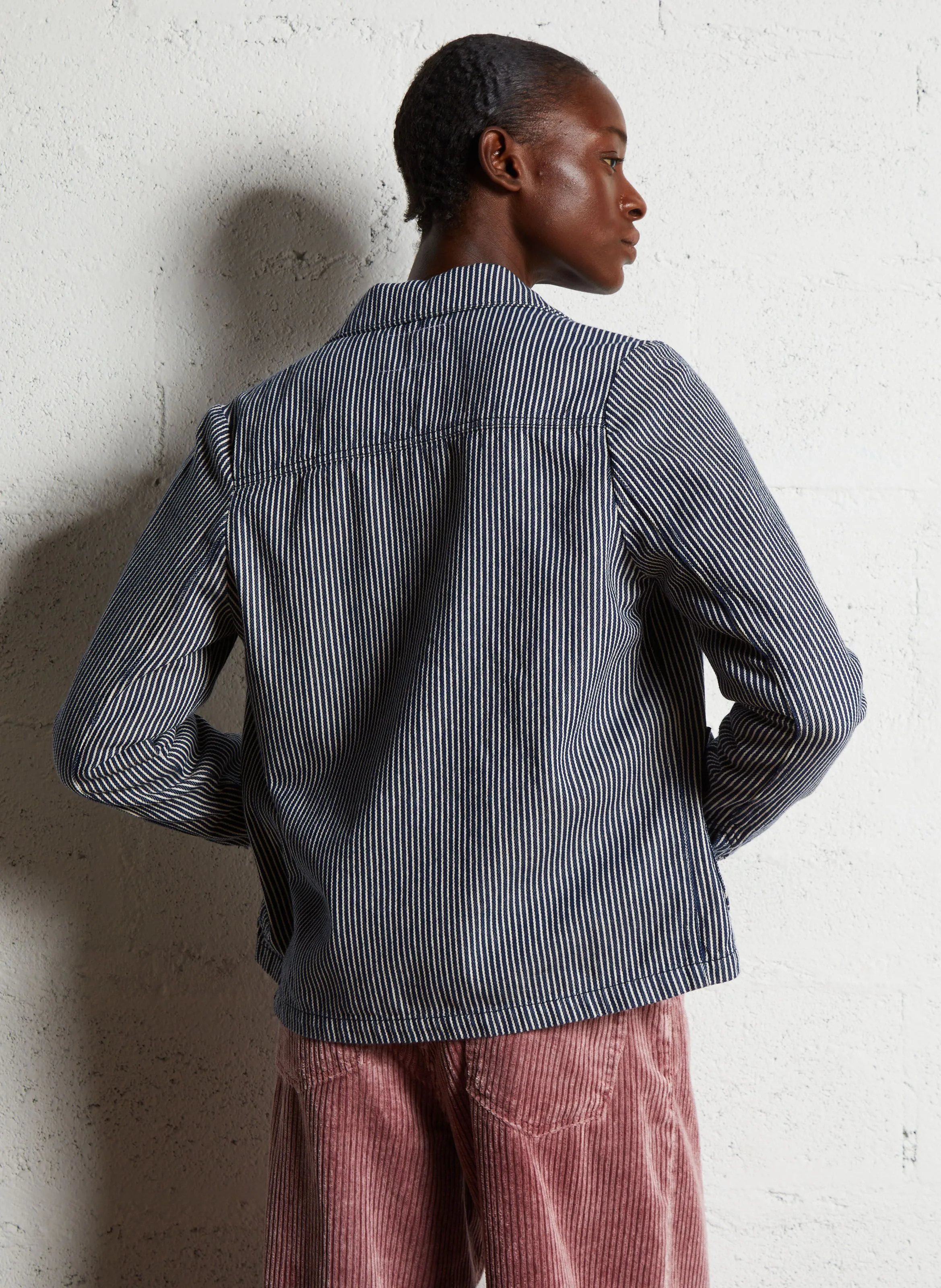 PARTHE  PANTALóN CHINO RECTO DE PANA EN ROSA