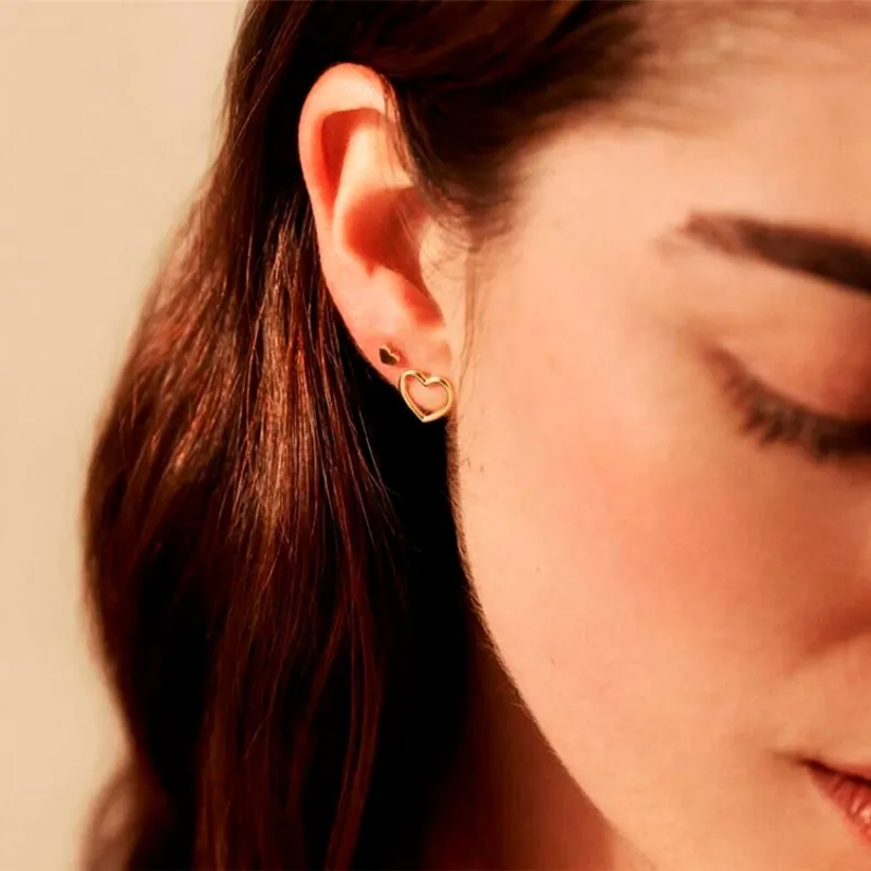 PENDIENTES AGATHA CORAZóN PLATA RECUBRIMIENTO ORO 18K 2390507157TU