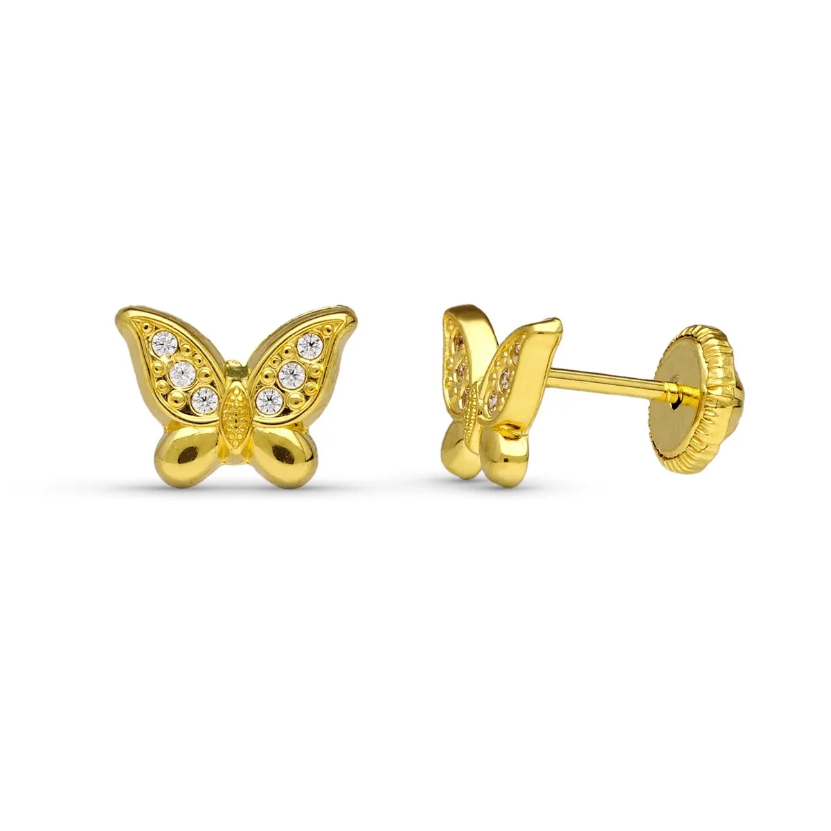 Pendientes Oro 18k Mariposa