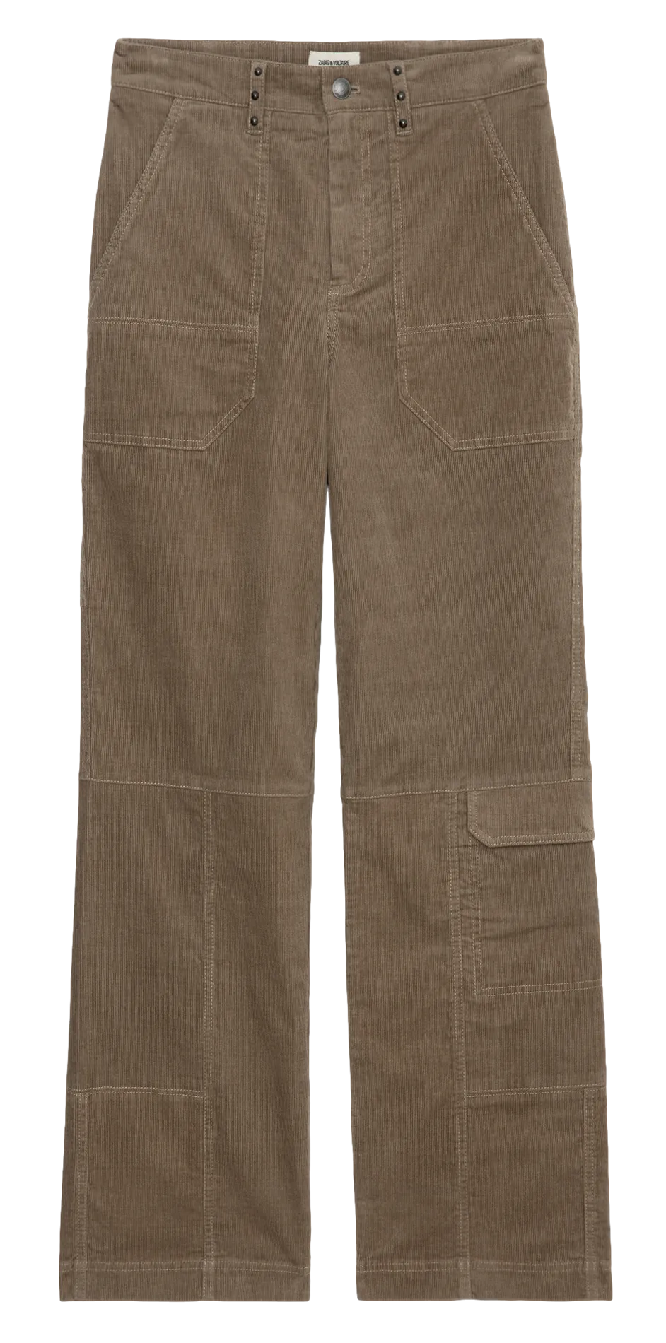 PEPPER  PANTALóN ANCHO DE MEZCLA DE ALGODóN ORGáNICO EN BEIGE