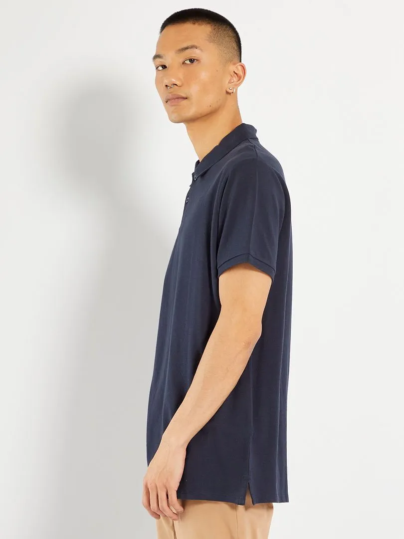POLO DE PIQUé DE ALGODóN  AZUL MARINO