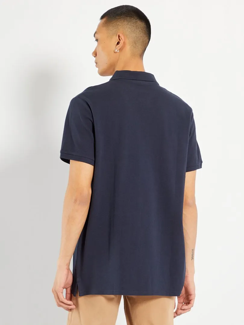 POLO DE PIQUé DE ALGODóN  AZUL MARINO