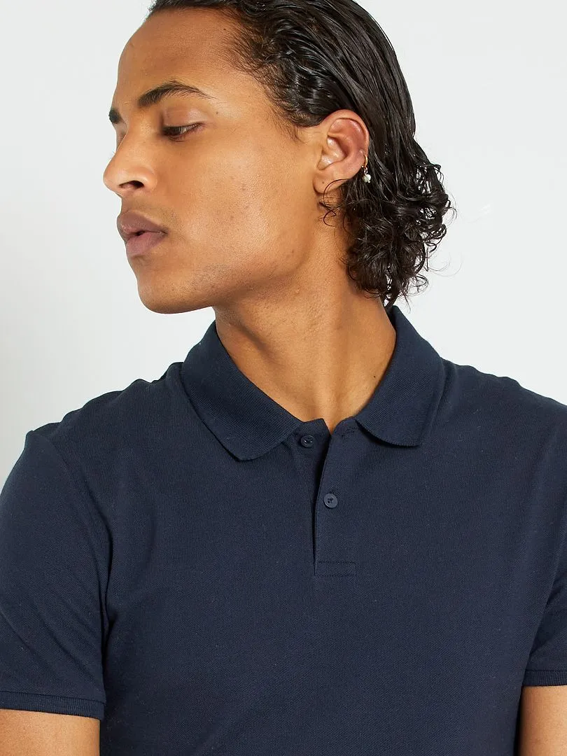 POLO DE PIQUé DE ALGODóN  AZUL MARINO