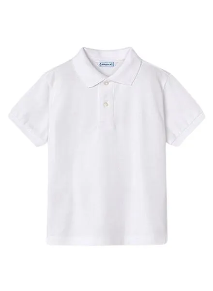 Polo Mayoral Granito Básico Blanco Para Niño