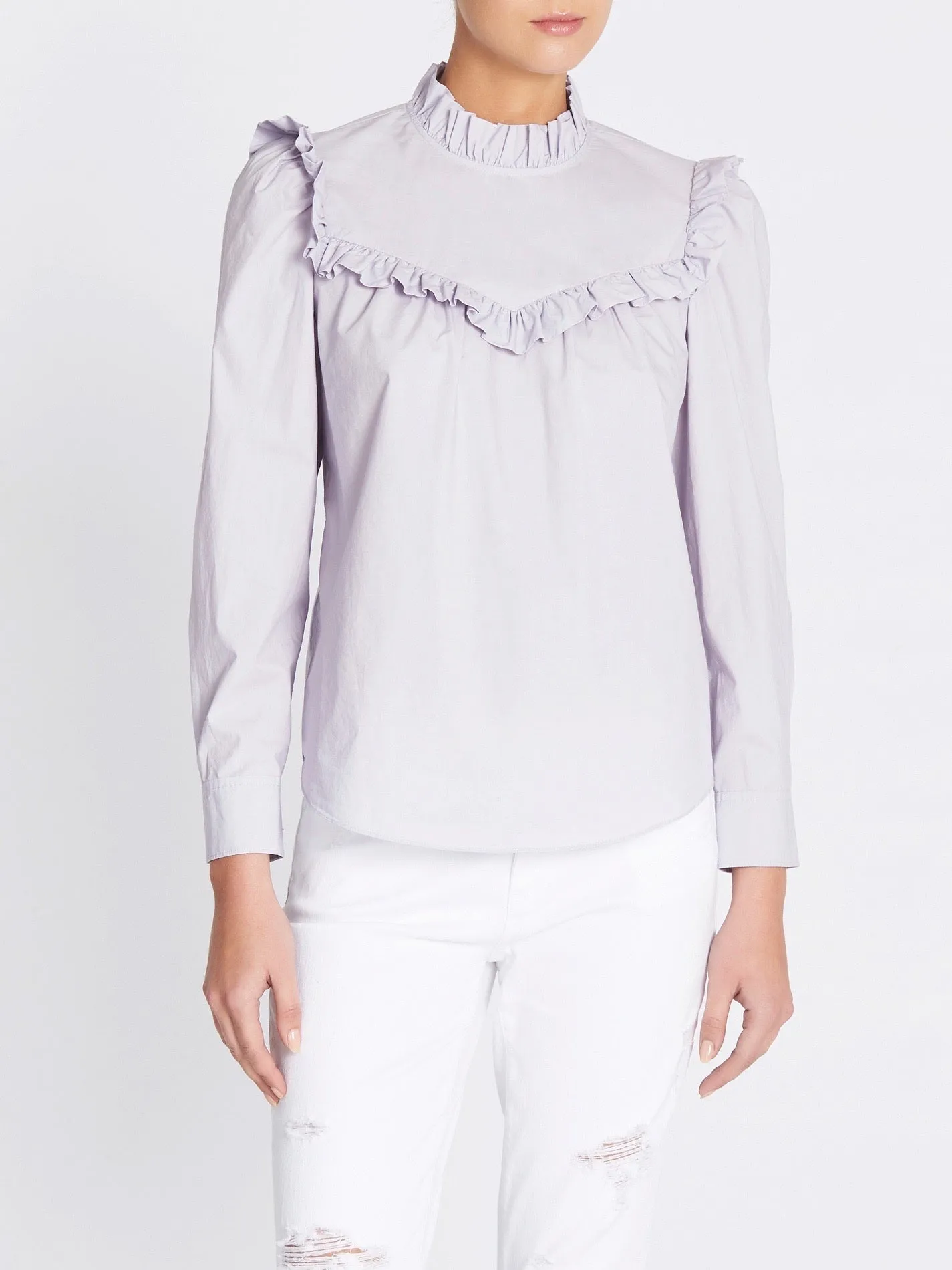 Poplin Ruffle Top