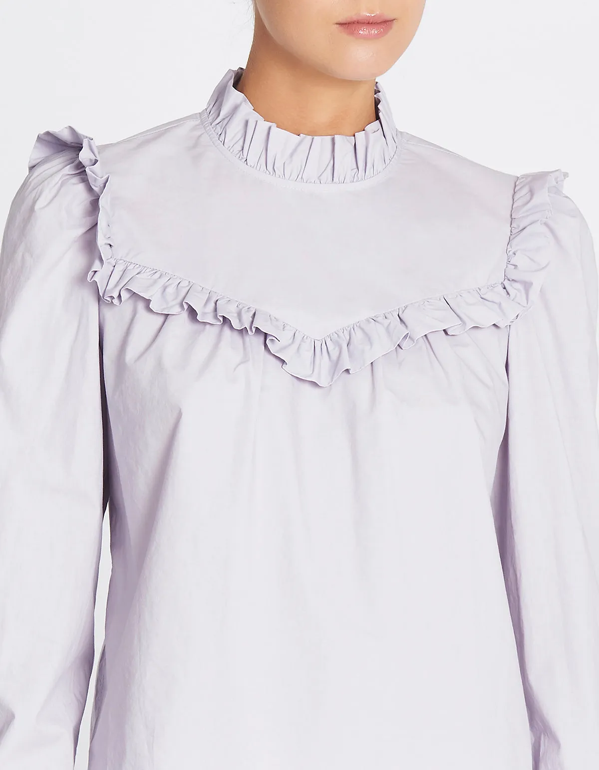 Poplin Ruffle Top