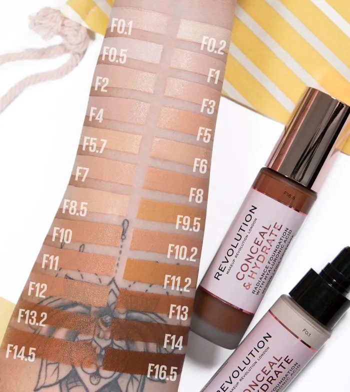 REVOLUTION  BASE DE MAQUILLAJE CONCEAL & HYDRATE  F8.5