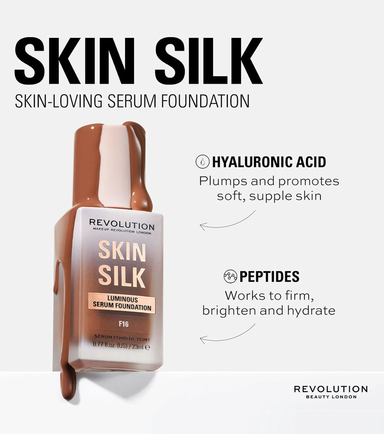 REVOLUTION  BASE DE MAQUILLAJE SKIN SILK SERUM FOUNDATION  F8.5