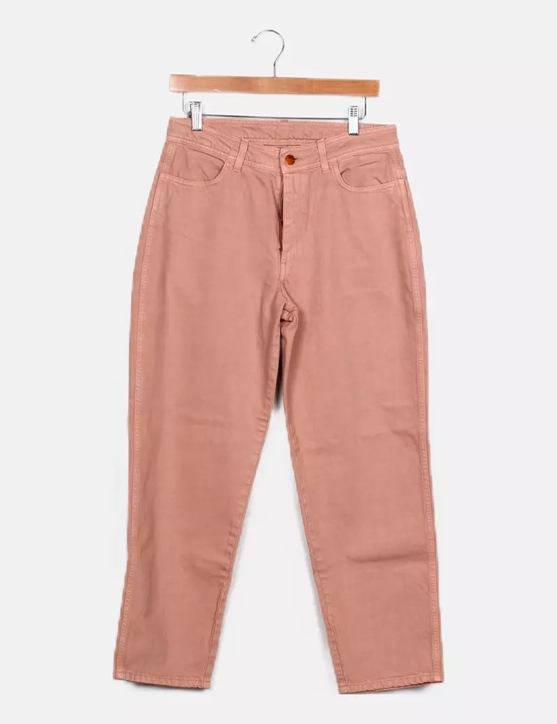 RODEBJER Pantalón denim rosa mom fit