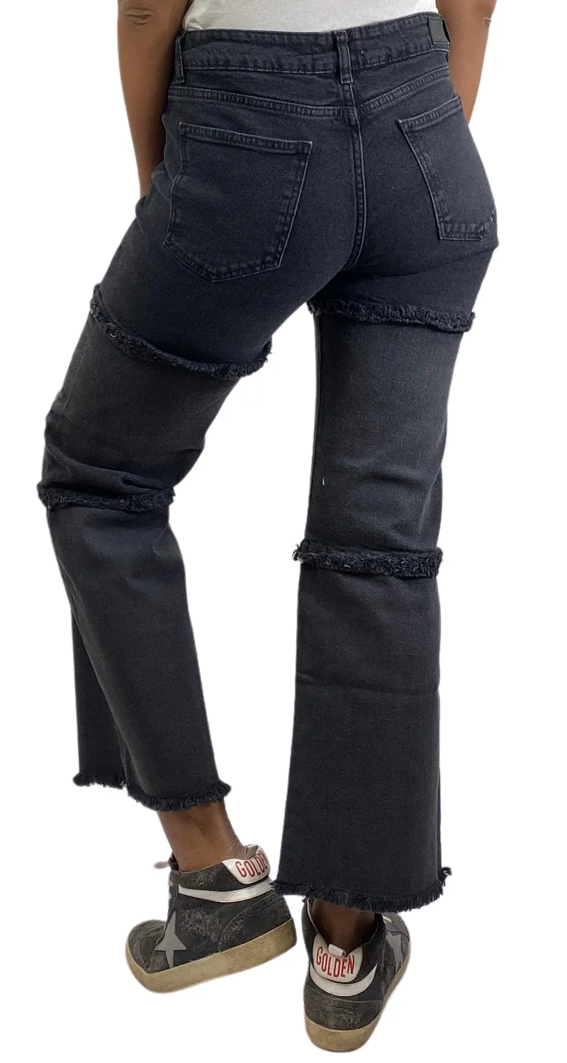 RUPHA Pantalón Negro Desflecado