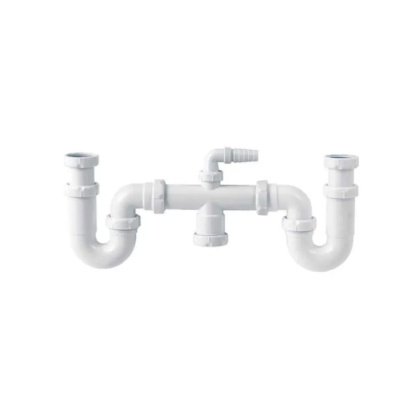 S30 SIFóN CURVO DOBLE FREGADERO CON TOMA LAVADORA ORIENTABLE 1 1/2 JIMTEN