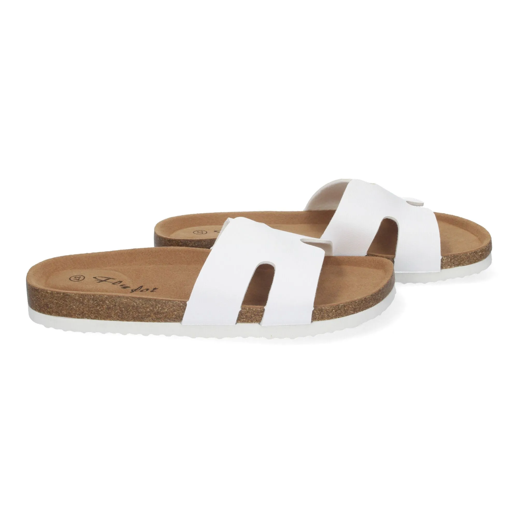 SANDALIAS PLANAS BAJAS PARA MUJER COMODAS COLOR BLANCO M235