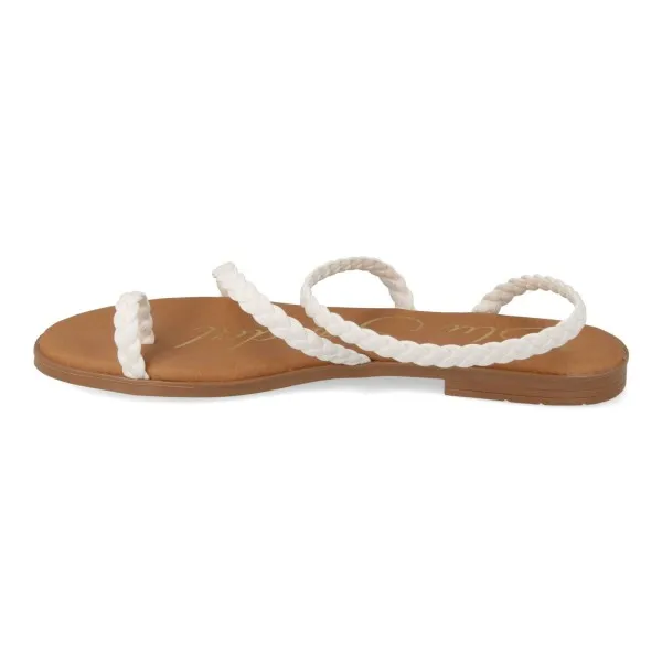 SANDALIAS PLANAS MUJER PIEL MOD. SABBA BLANCO