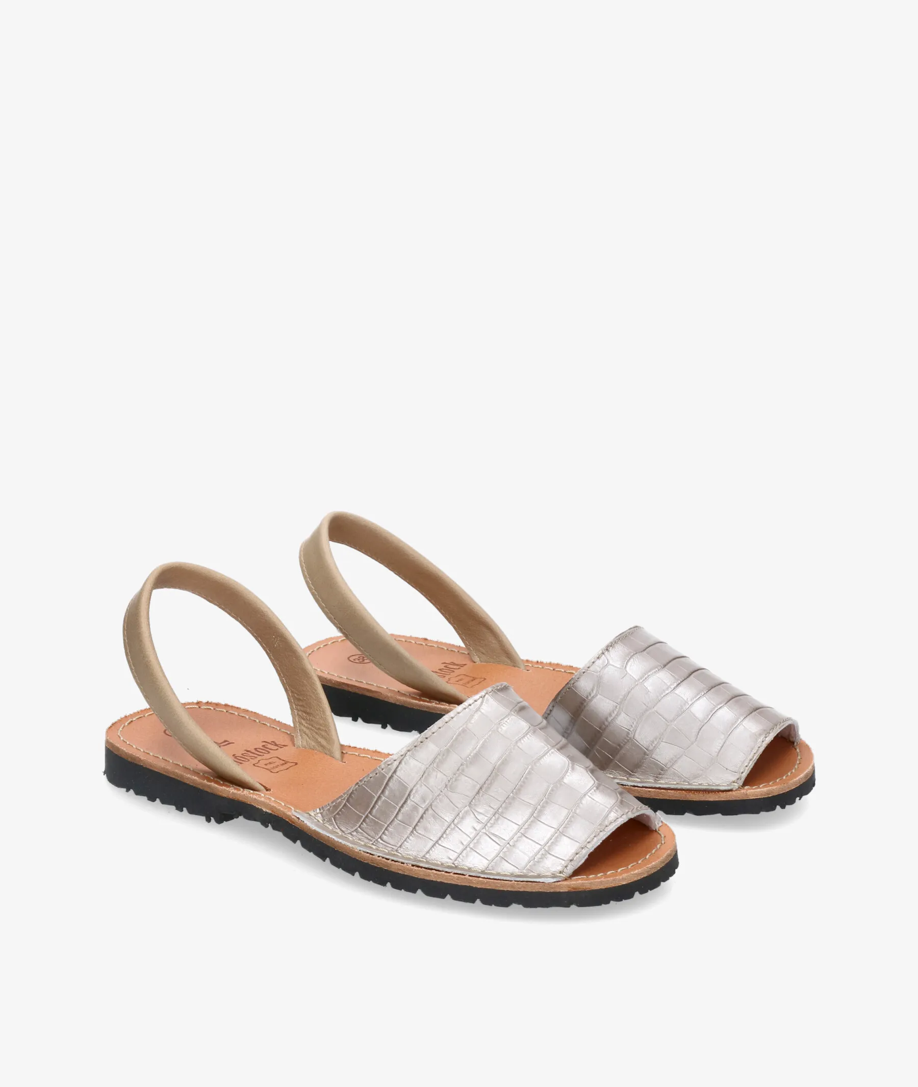 Sandalias Rhostock 150 en charol beige