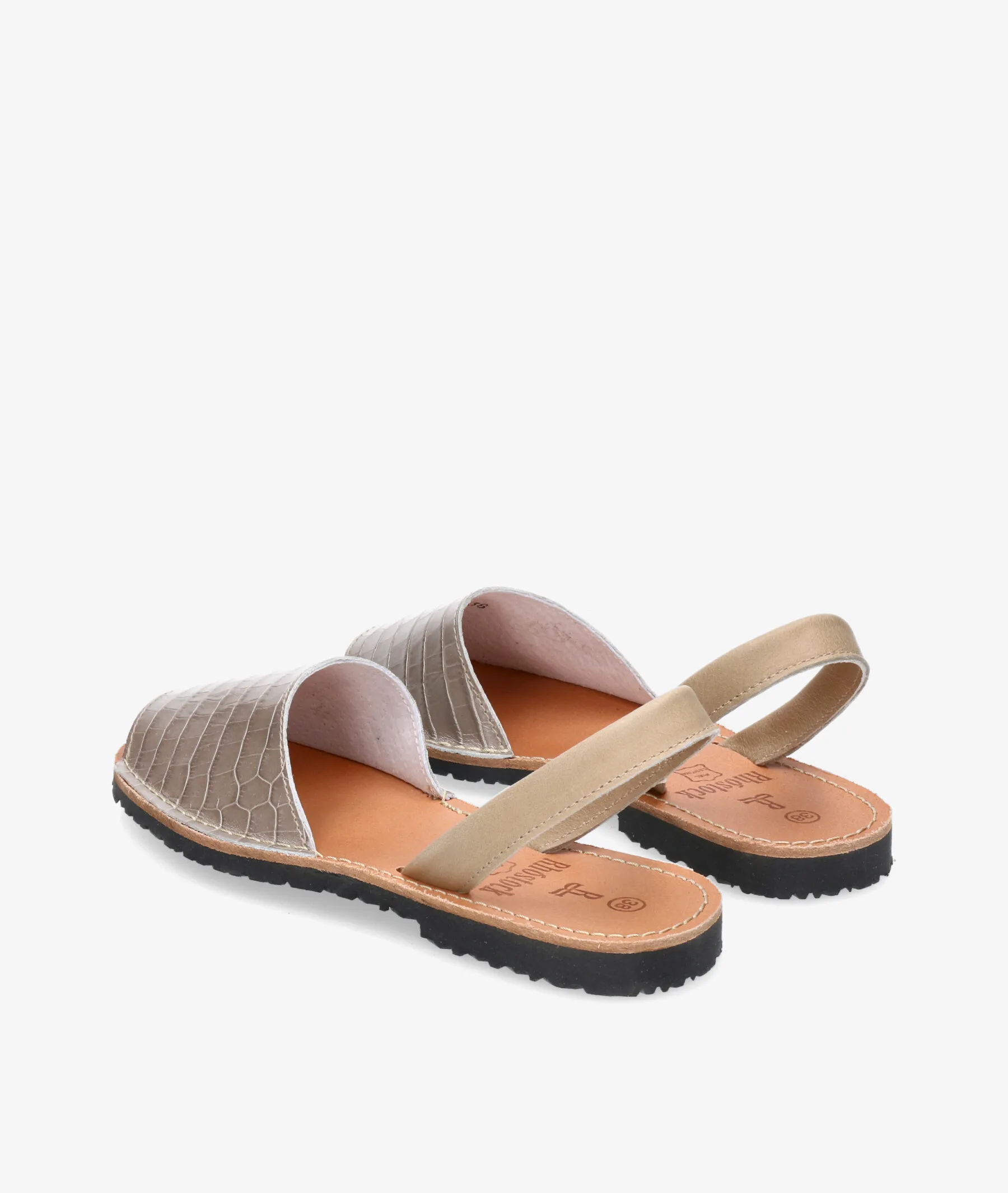 Sandalias Rhostock 150 en charol beige
