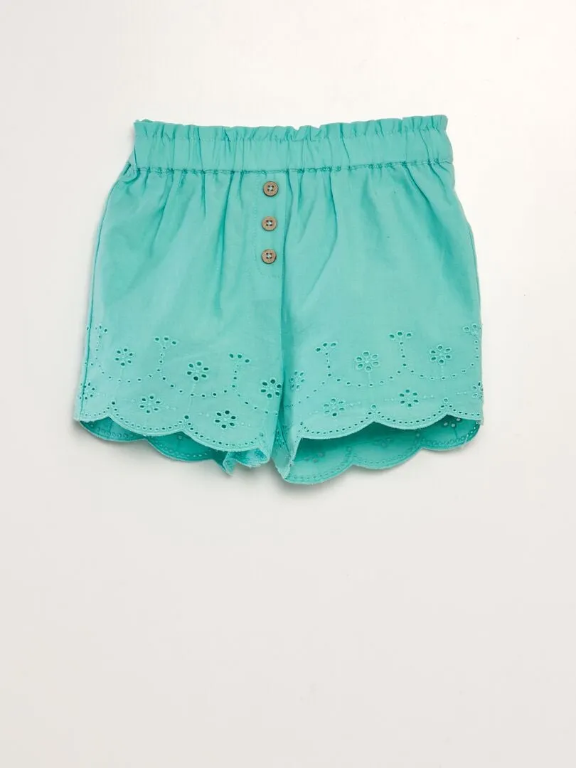 SHORT DE GASA DE ALGODóN  AZUL