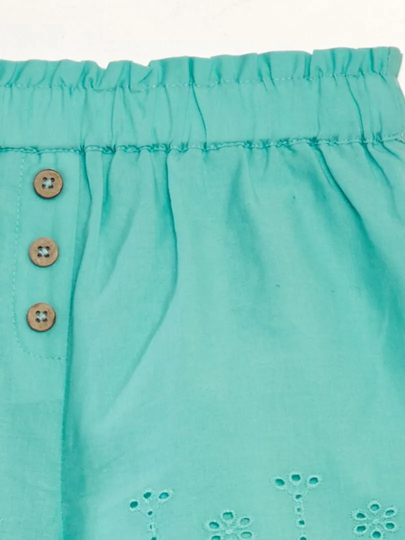 SHORT DE GASA DE ALGODóN  AZUL