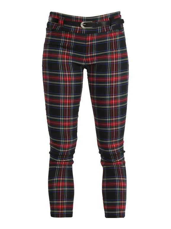 Solada Pantalón escocés de cuadros para mujer.