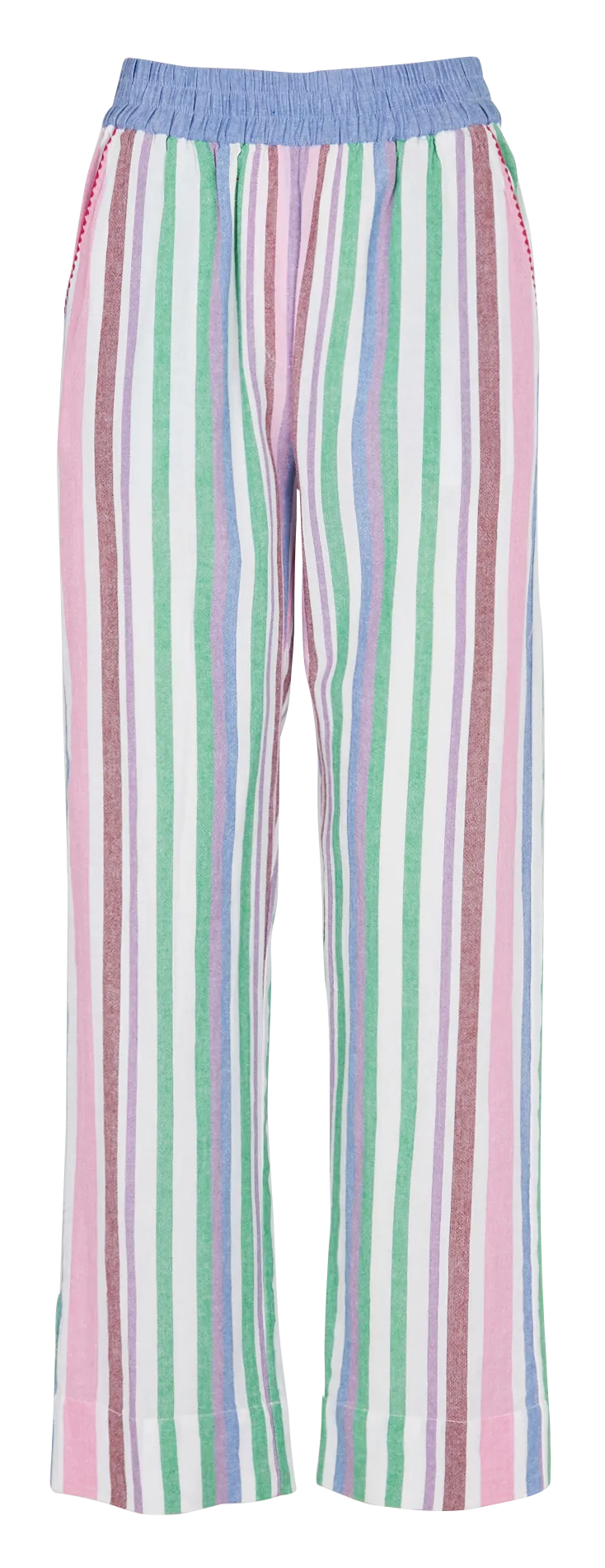 STELLA FOREST GIUSEPPA  PANTALóN RECTO DE ALGODóN A RAYAS EN MULTICOLOR