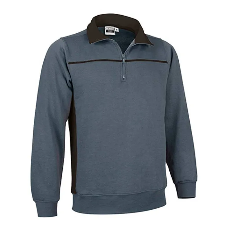 Sudadera combinada con cuello alto y media cremallera