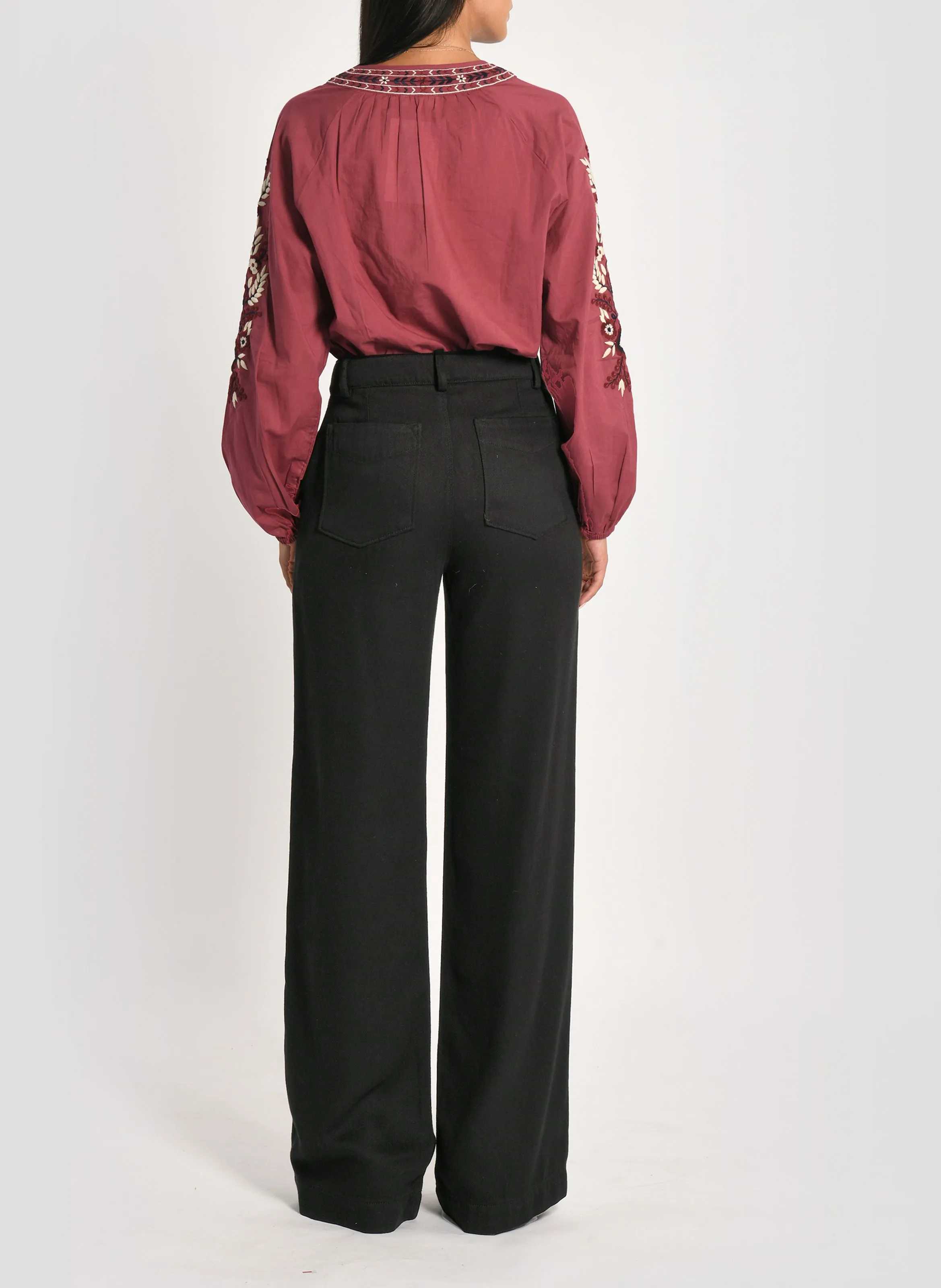 SUN  PANTALóN ANCHO EN NEGRO