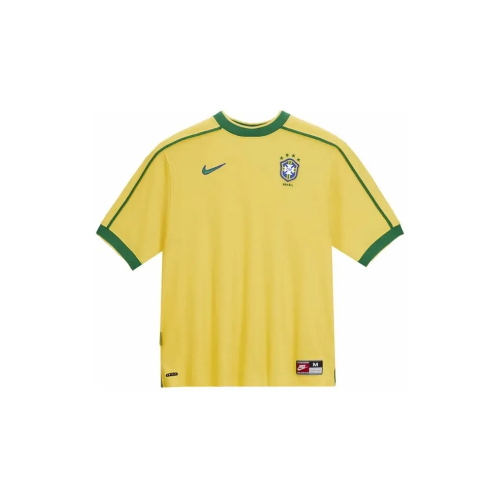 TSHIRT NIKE BRAZIL 1998 REISSUE CORN YELLOW PINE GREEN FOOTBALL