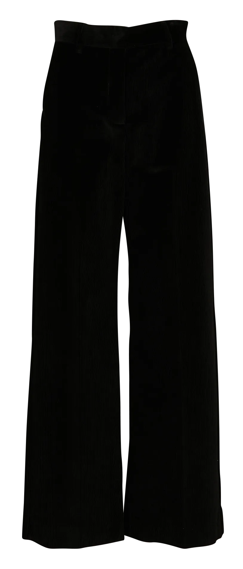 TANIA  PANTALóN ANCHO DE PANA DE ALGODóN EN NEGRO