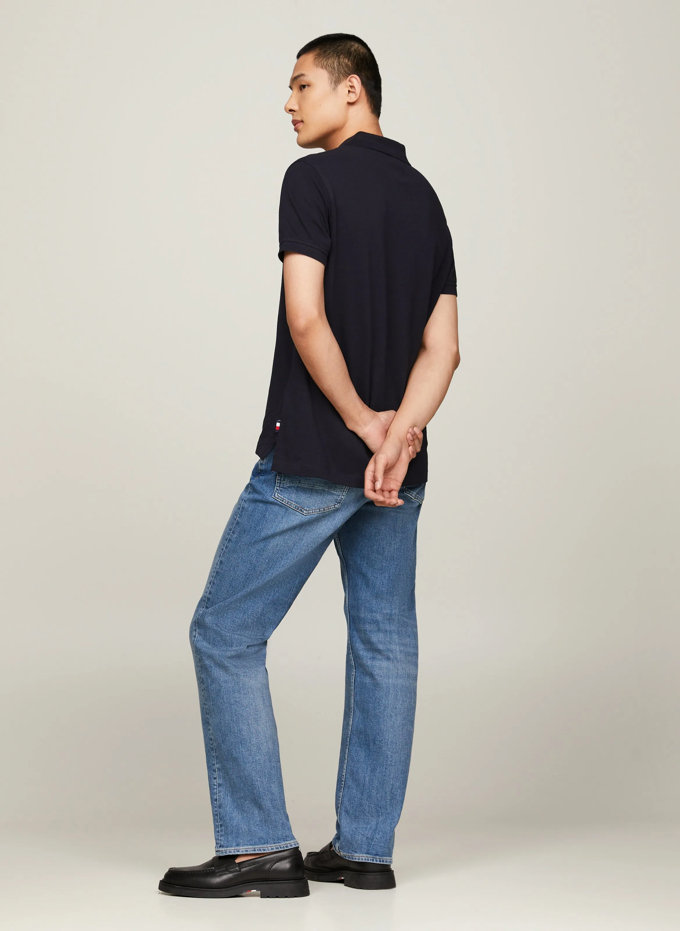 TOMMY HILFIGER Polo recto de algodón en azul