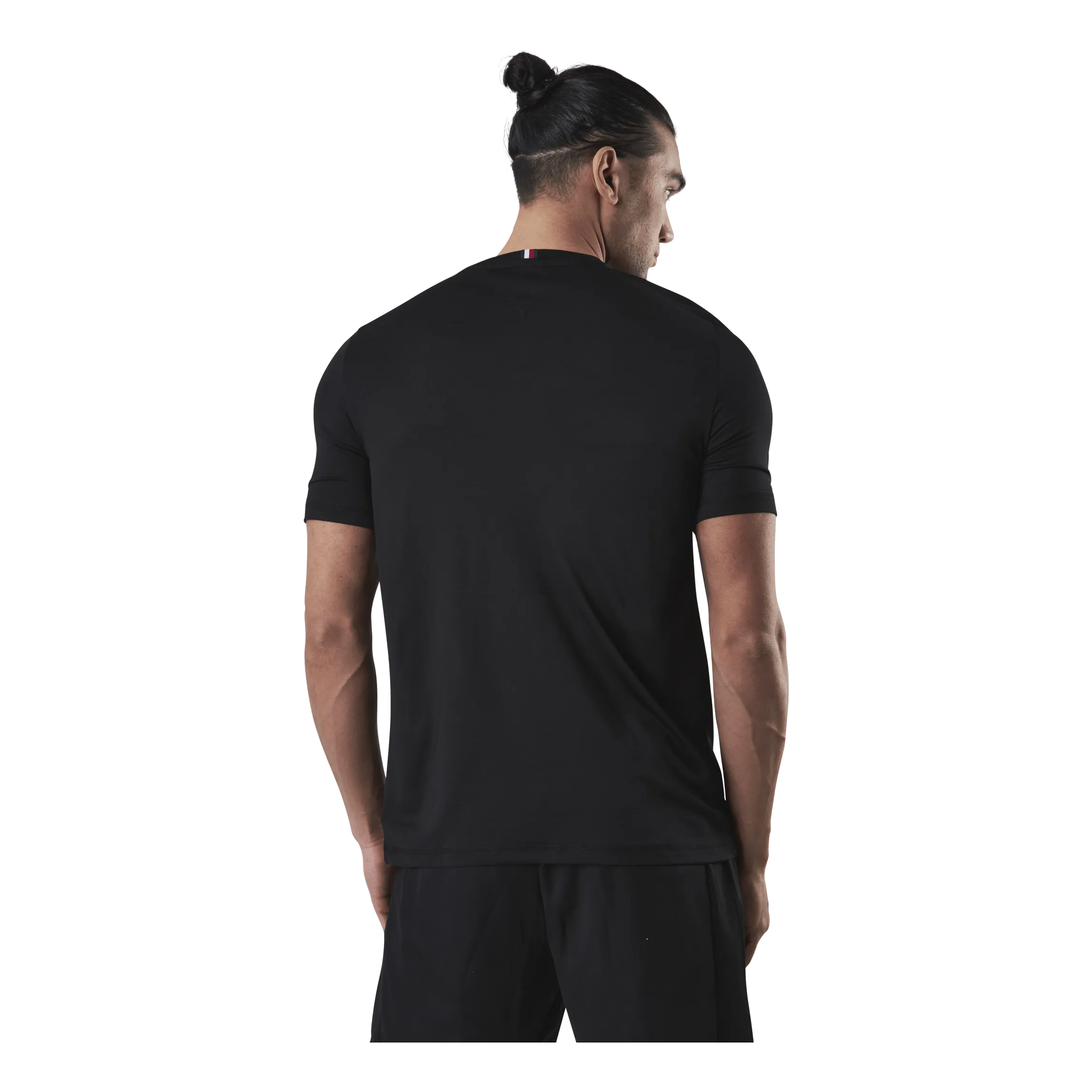 Tommy Hilfiger Sport Shoulder Logo Slim Training Tee Black