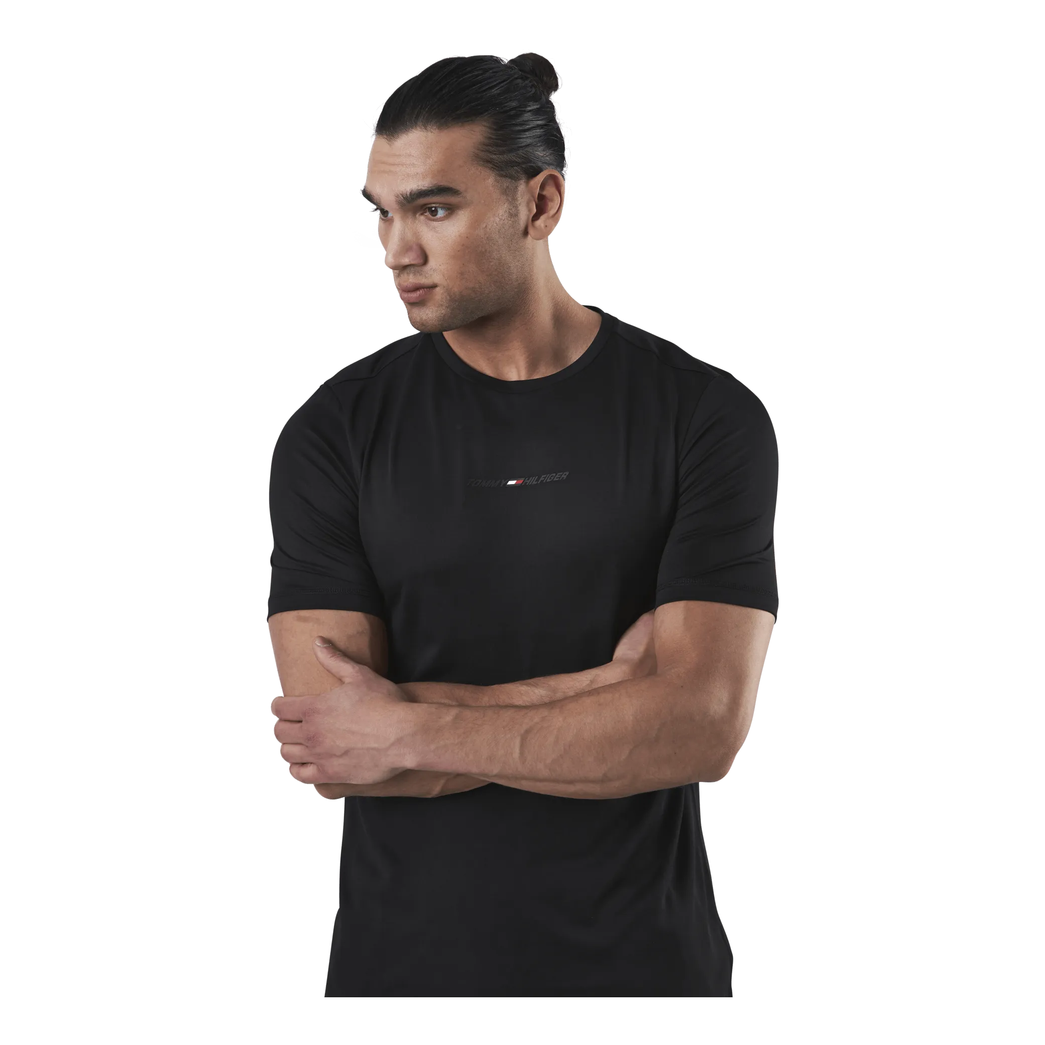 Tommy Hilfiger Sport Shoulder Logo Slim Training Tee Black
