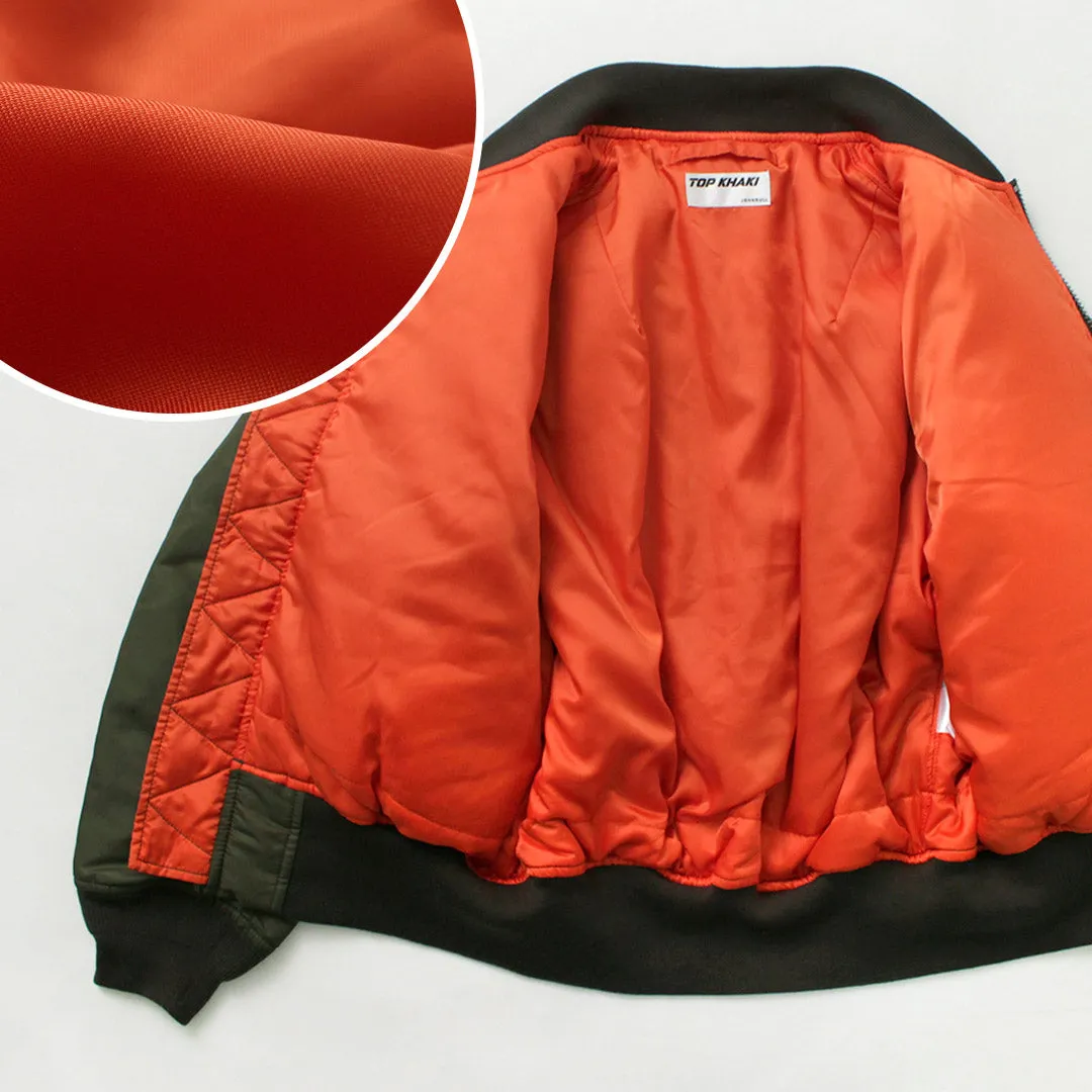 TOP CAKI / MA1 CHAQUETA DE VUELO DE NYLON