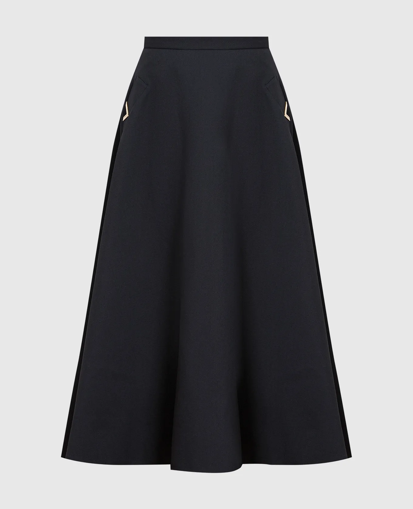 Valentino Blue Wool and Silk Crepe Couture Skirt