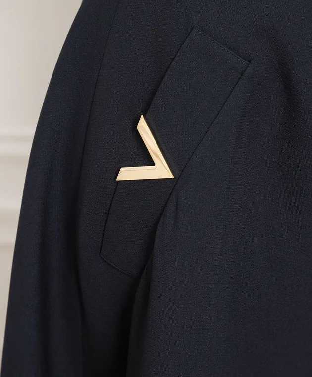 Valentino Blue Wool and Silk Crepe Couture Skirt