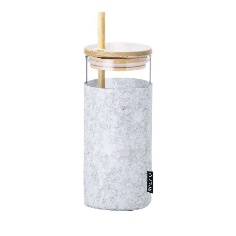Vaso de cristal con funda rPET promocional 450 ml. Zilber