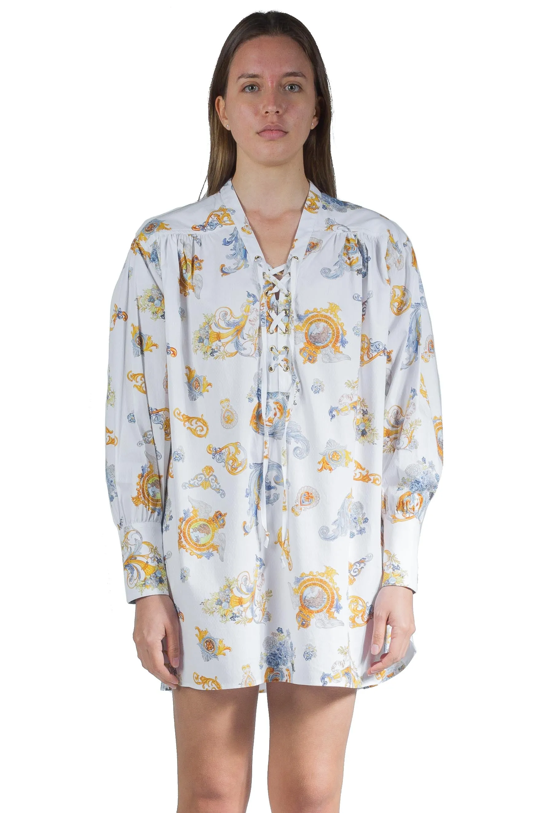 VERSACE JEANS COUTURE BAROQUE PPATTERNPRINT SHIRT